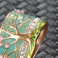 thumbnail image 3 of Anillo de joyería vintage para mujer con patrón del árbol de la vida y diamantes de imitación. 7, 3 of 9