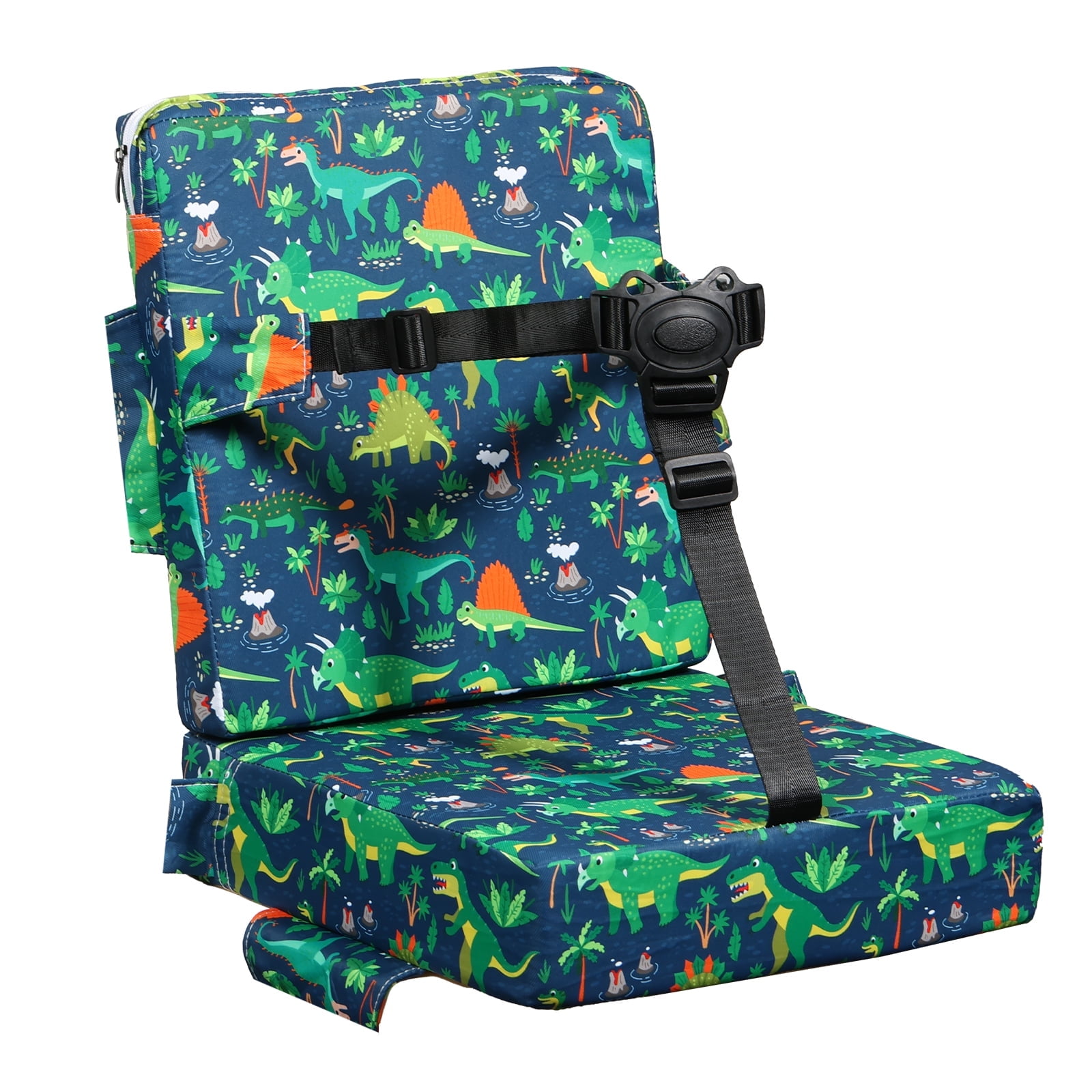 Dznils Toddler Booster Seat for Dining Table, with Backrest, Safety Buckles, Non-Slip Bottom, Green