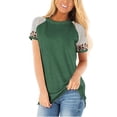 thumbnail image 2 of becaristey T-shirt pour Femme à Rayures Imprimées, Manches Courtes, Haut à Col Rond, Blouse, Vert, TG, 2 of 6