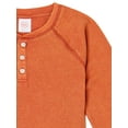 thumbnail image 3 of Wonder Nation Girls Long Sleeve Washed Henley Top, Sizes 4-18 & Plus, 3 of 3