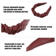 thumbnail image 3 of 1 Uds. Diadema plisada de cuero PU, diadema de moda para mujer antideslizante, rojo vino, 3 of 7