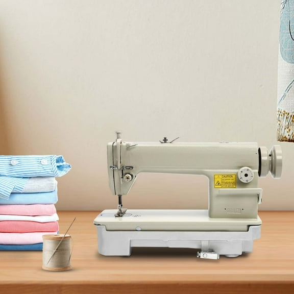 DDL-6150-H Industrial Straight Stitch Sewing Machine, K.D table & Servo Motor DIY Fuel Powered White Iron