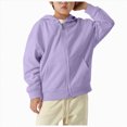thumbnail image 3 of TOWED22 Hoodies for Teen Girls Boys Baggy Zip Up Classic Hooded Sweatshirts Casual Solid Long Sleeve Jacket with Pockets(Light Purple,6-7 Y), 3 of 6