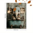 thumbnail image 3 of Elephant Bathtub Canvas Print, Whimsical Bathroom Animal Art, Multi-Room Home & Cafe Playful Wall Decor, 3 of 8