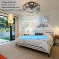 thumbnail image 5 of MONIPA Ceiling Lighting Fixture Silent 4-Light Fan Lightings Black Chandelier Fans for Office, Bedroom, Living Room, 5 of 8