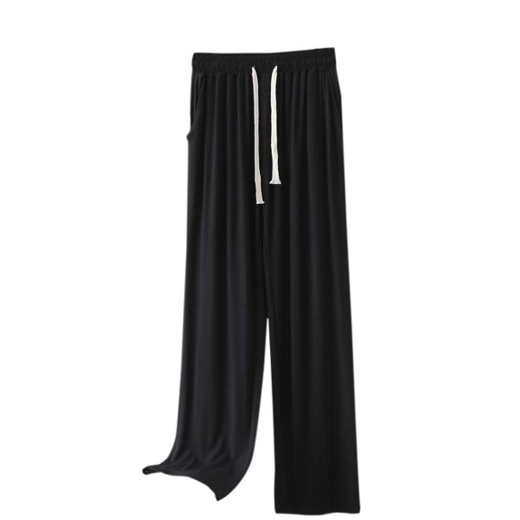 fheaev Pajama Pants For Women Wide Leg Pants Thin Large Size Fitness Sport Comfy Loose High Waisted Elastic Waist Sweatpants Solid Color Full Length Pants Outside Trousers