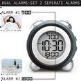thumbnail image 5 of Digital Alarm Clock,Time Date Display Twin Bell Very Loud for Heavy Sleepers Dual Blue Backlight Teens, 5 of 10