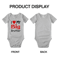 thumbnail image 3 of I Love My Big Brother Cute Baby Girl Boys Romper Print Jumpsuit, 3 of 5
