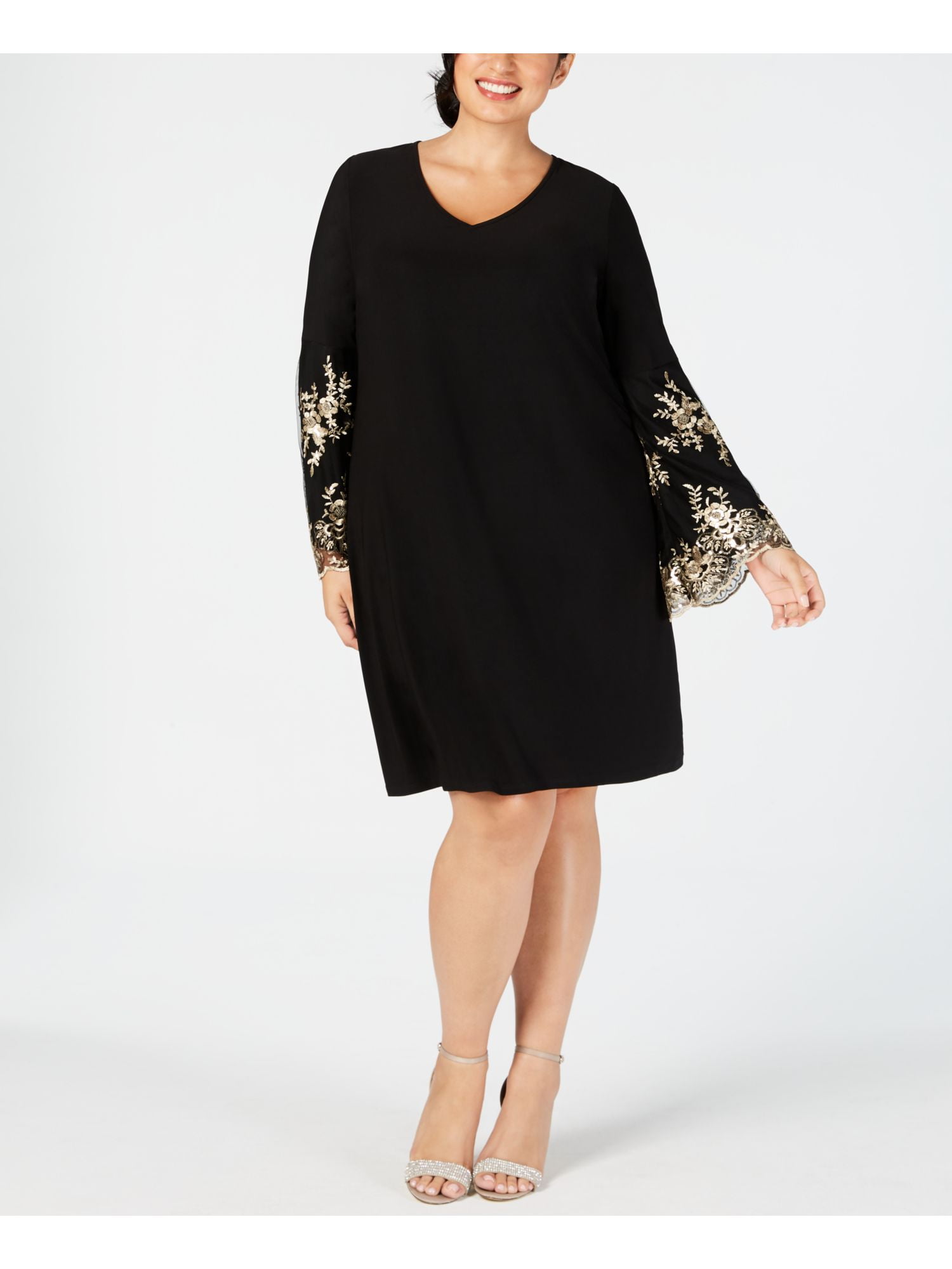 msk embroidered shift dress