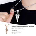 thumbnail image 4 of Collier Chaîne Cool en Titane Acier Inoxydable Flèche Gothique Réglable Style Rétro Ras-de-Cou à Pointe de Flèche Cadeaux Colliers pour Hommes Or Rose+or, 4 of 7