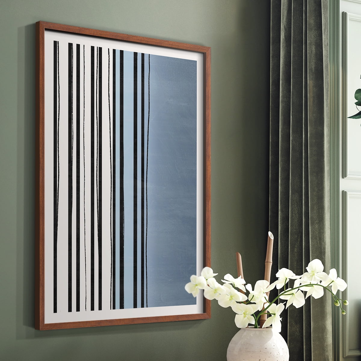 Abstracto Azul I in Paper Solid Wood 8 x 10 Framed Print