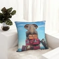 thumbnail image 6 of Pofeuu Elephant Sits Print Double-sided plush pillowcase Square Throw Pillow Covers Pillows Cover for Living Room Bedroom Sofa Couch Cushion Cover（No pillow core）-20"x20", 6 of 7