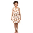 thumbnail image 6 of Girls Dress Polka Dot Pumpkin Bow Sleeveless Dress for Girls Hem A-Line Casual Sundress, 6 of 7