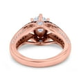 thumbnail image 3 of Rose Tone, Cubic Zirconia Size-8 Split Oval Wedding Ring CZ 925 Sterling, Silver, 3 of 6