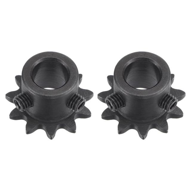 Unique Bargains #25 Chain Roller Sprocket, 8mm Bore 1/4' Pitch 11 Tooth Single Strand Chain Sprocket with Set Screws 2Pack