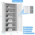 thumbnail image 4 of GangMei 72 Inches Tall Large Metal Storage Garage Cabinet, Locking Steel File Cabinet with 5 Adjustable Shelves for Office and Home, School Office Storage Cabinet, Gray, Assembly Required (White), 4 of 9