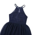 thumbnail image 6 of Eandarui Kids Girls Chiffon Halter Neck Maxi Flower Dress Wedding Bridesmaid Formal Party Navy Blue 14, 6 of 7