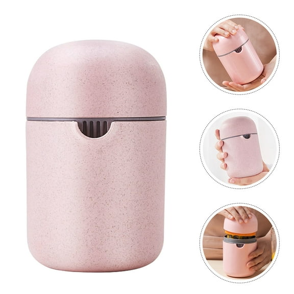 HEMOTON Pink Portable Fruit Juicer for Home Use Made of Synthetic Material Easy to Clean and Store 7.5 x 4.2 inches