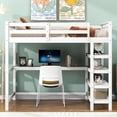 thumbnail image 2 of Pine and MDF full size white loft bed with under - bed desk and storage for a safe bedroom choice, 2 of 2