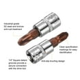 thumbnail image 4 of Uxcell 5pcs PZ3 Phillips Bit Socket 1/4" Square Drive Cross Head Extension Impact Bit Power Nut Driver Set S2 & CR-V Steel Socket Ratchet Wrench Bits, Silver Red, 4 of 7
