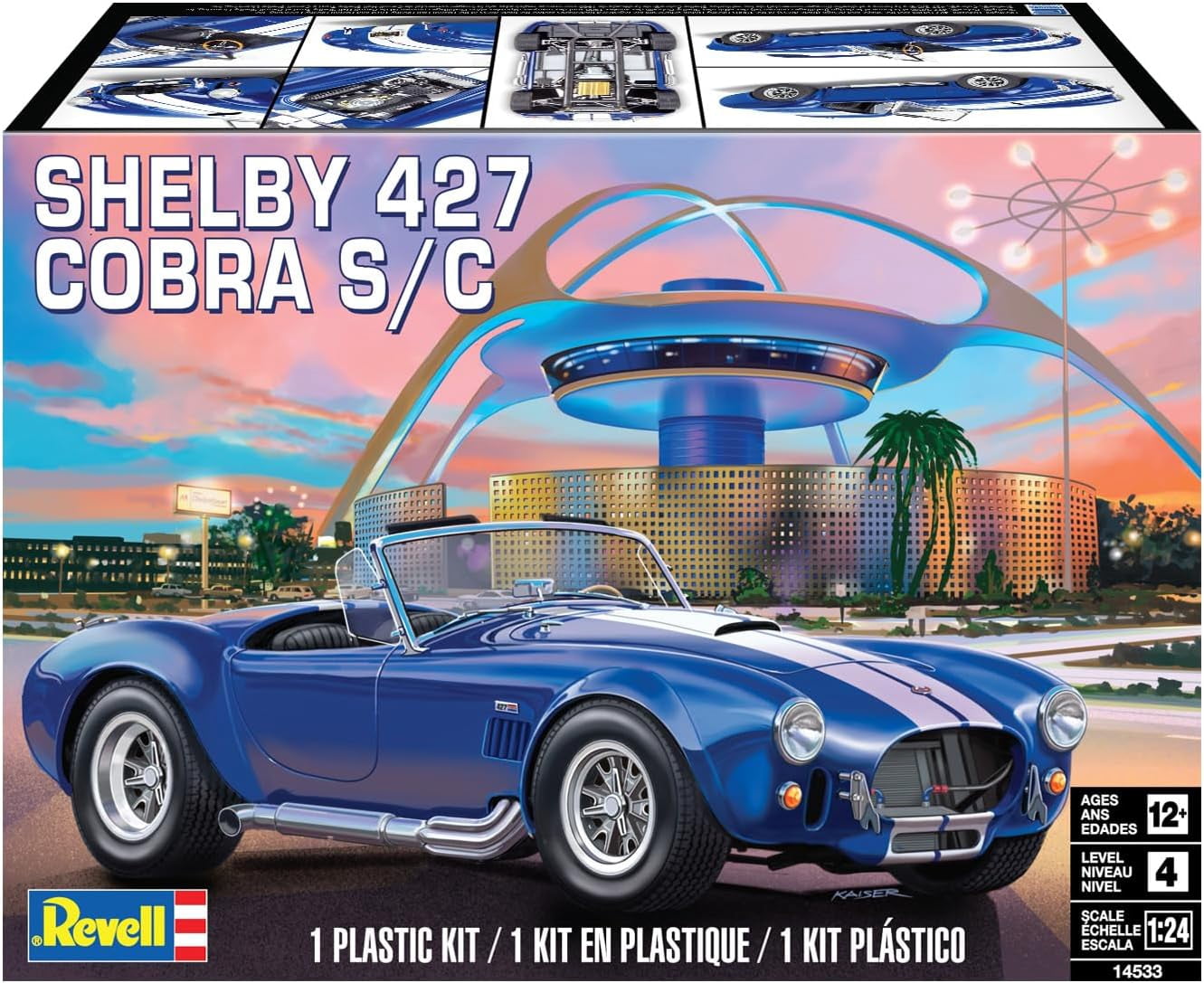 Revell Shelby Cobra 427 S/C Model Car Kit 1:24 Scale 104 Pieces Skill Level 4