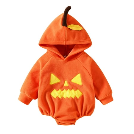 

Toddler Boys Girls Long Sleeve Pumpkin Romper Soft Hooded Bodysuit Toddler Halloween Shirt Toddler Girl Halloween Costumes 3t Toddler Boy Costumes 3t