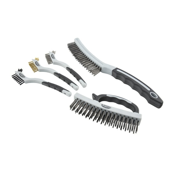 Blackout XP Wire Brush Set 5pcs - Stainless Steel, Brass, Nylon Bristles for Scrubbing, Prep or Deep Cleaning, Includes large Area Hand Brush