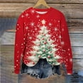 thumbnail image 4 of Xdegoge Christmas Sweatshirt for Women Long Sleeve Snowflake Printed Pullover Tops Crewneck Drop Shoulder Funny Shirts 2025 Winter Festiva Casual T-Shirts Family Party Fashion Blouse, 4 of 6