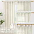 thumbnail image 3 of Linen Curtains 83 inch Light Filtering Curtain for Living Room Bedroom, Wide Drapes with Rod Pocket Back Tab, 3 of 7