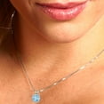 thumbnail image 4 of 2.5 ct Brilliant Round Cut Solitaire VVS1 Genuine Blue Zircon Solid 14k White Solid Gold Everyday Affordable Designer Necklace Pendant with 16" Solid Gold Chain by Clara Pucci, 4 of 6