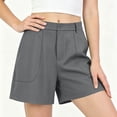 thumbnail image 4 of hoksml Women's Chino Shorts - Mid Rise Button Closure with Large Pockets, Casual Everyday Shorts, 4 of 6