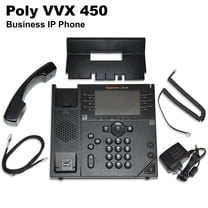 Poly VVX 450 12-Line PoE IP Phone for RingCentral with Power Supply