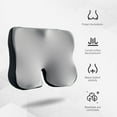 thumbnail image 4 of Memory Foam Car Seat Cushion for Back Pain Relief – 2025 Upgraded Car Cushions for Driving & Tailbone Pain. Non-Slip Pressure Relief Seat Pad for Truck Driver Essentials with Extra Cover (Grey), 4 of 8