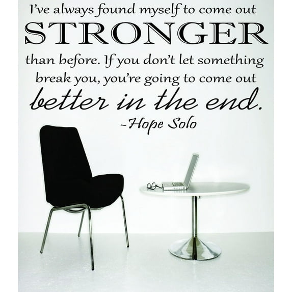Wall Decal : I've Always Found Myself To Come Out Stronger Than Before. Don't Let Something Break You Quote 12 X 18 Inches