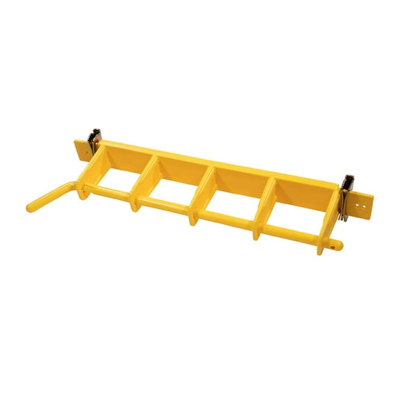 E-Track Load Bar Holder for Semi Trucks, Trailers, Garages, Warehouses - Yellow Rack 4-Bay 16" Center Storage Rack for Shoring Beams and Logistic Bars - Fits Horizontal & Vertical