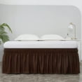 thumbnail image 2 of UniVerse Bed Skirt Three Fabric Sides Elastic Wrap Around Dust Ruffled Solid Bed Skirts Easy On/Easy Off 16 Inch Tailored Drop, Chocolate, Twin/Full, 2 of 12