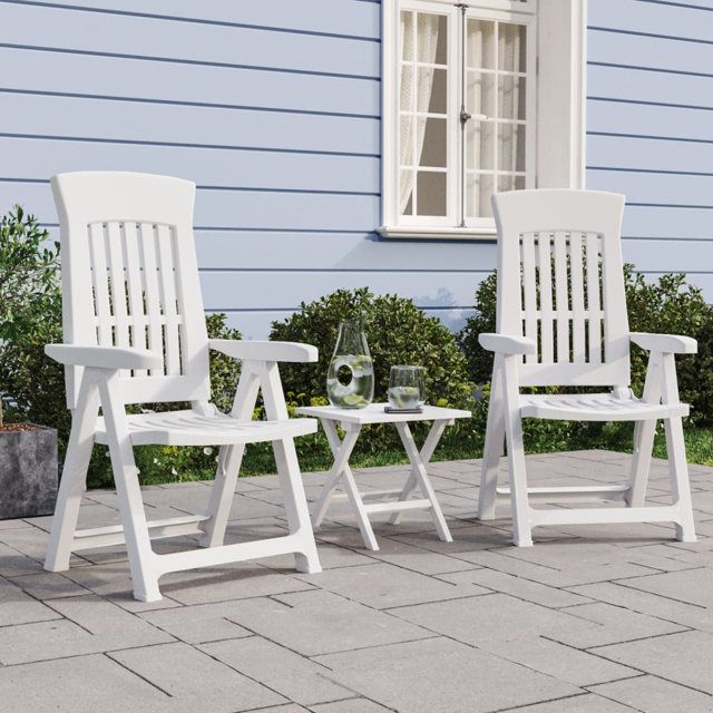 vidaXL Chaises Longues de Jardin 2 Pcs Blanc PP