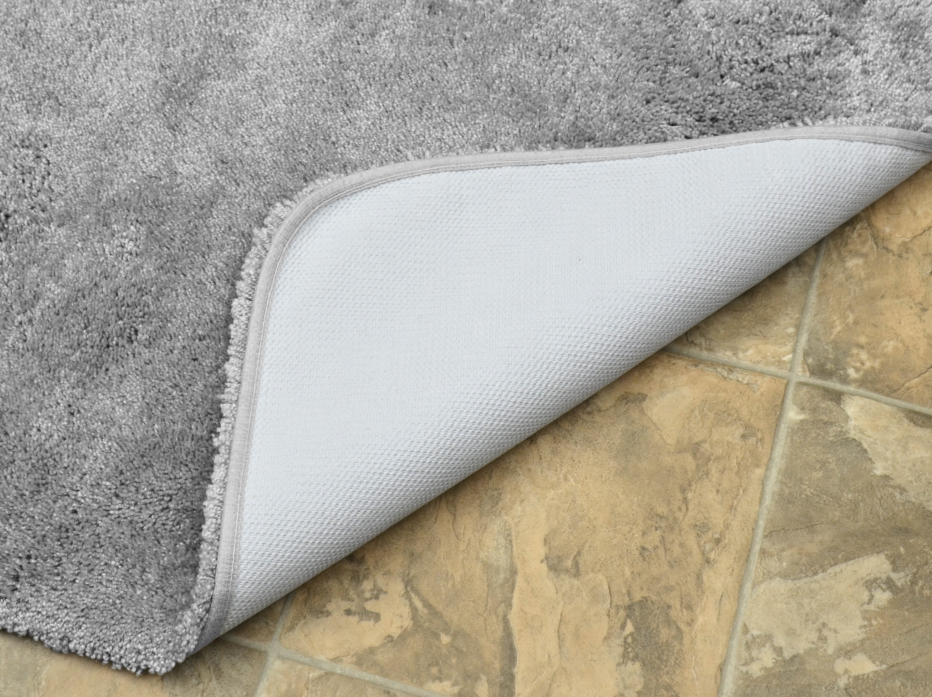 Garland Rug Finest Luxury Washable Nylon Platinum Gray Bath Rug, 30" x 50"