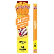 Slim Jim Giant Smoked Meat Sticks, Nacho Flavor, 6g Protein Per Stick, 0.97 oz. (24-ct)