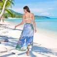 thumbnail image 7 of FORMRS Womens Long Sarong Beach Wrap Semi-Sheer Bikini Skirt Bathing Swimsuit Cover Up, Sea Window, 7 of 7