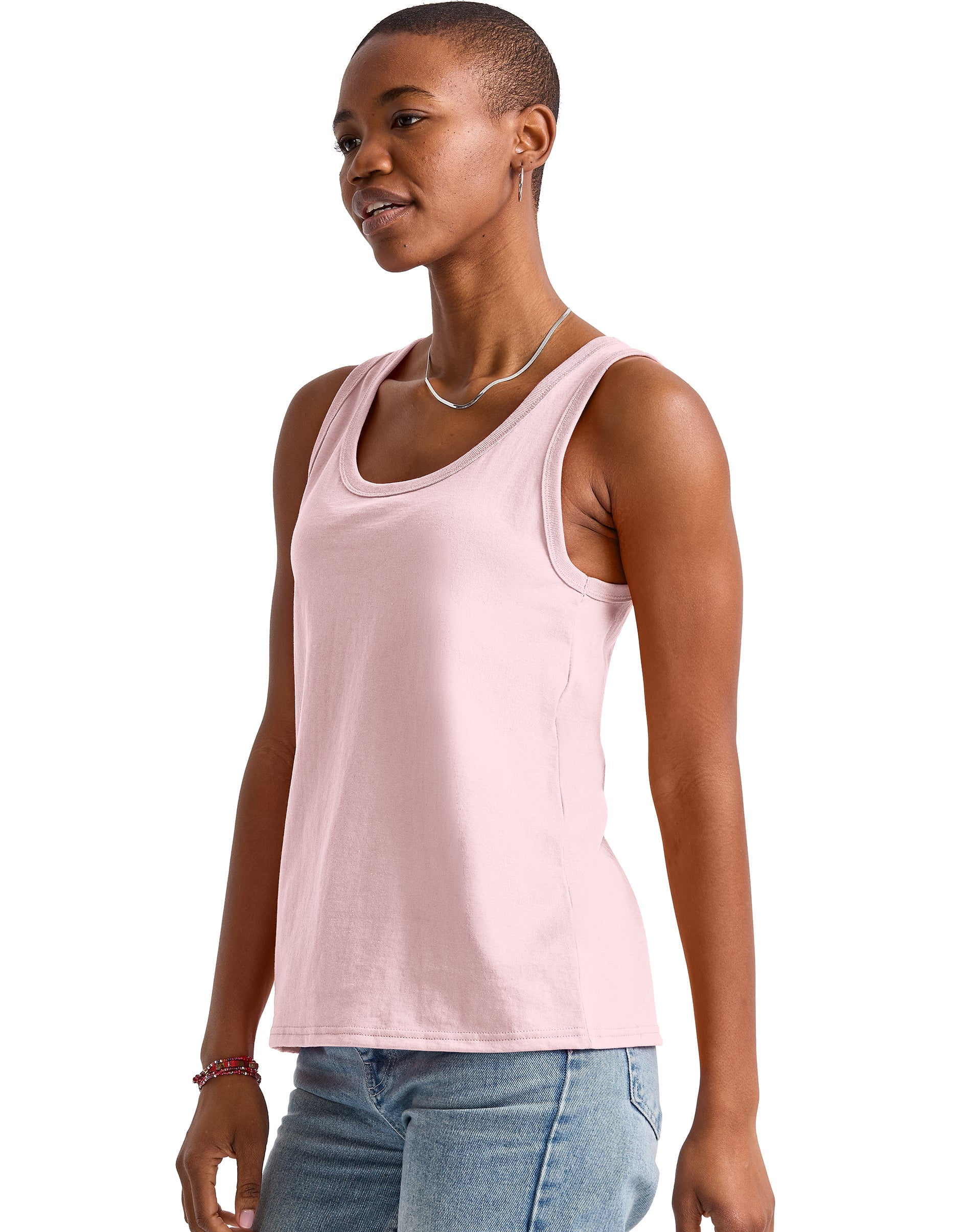 Hanes Essentials Tank Women’s Cotton Sleeveless Tee Modern Fit 14 Colors sz XS-2XL