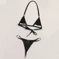 thumbnail image 2 of Sexy Lingerie for Women,Two Piece Sheer Matching Seamless Bra and Love Ring Thong Set, 2 of 8