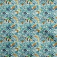 thumbnail image 1 of oneOone Cotton Poplin Twill Teal Blue Fabric Leaves Craft Projects Decor Fabric Printed By The Yard 56 Inch Wide, 1 of 5