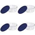 thumbnail image 1 of Pyrex Plat Rond de Rangement 4 Tasses avec Couvercle en Plastique Bleu Foncé Transparent (Boîte de 4 Contenants), 1 of 2