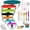 Multicolor -35Pcs, variant on Mixing Bowls with Lids Set of 5, Vesteel Stainless Steel Mixing Bowls Metal Nesting Salad Bowls, Size 4.5, 3, 1.5, 1, 0.7 QT Great for Cooking, Baking, Serving - Multi-Color