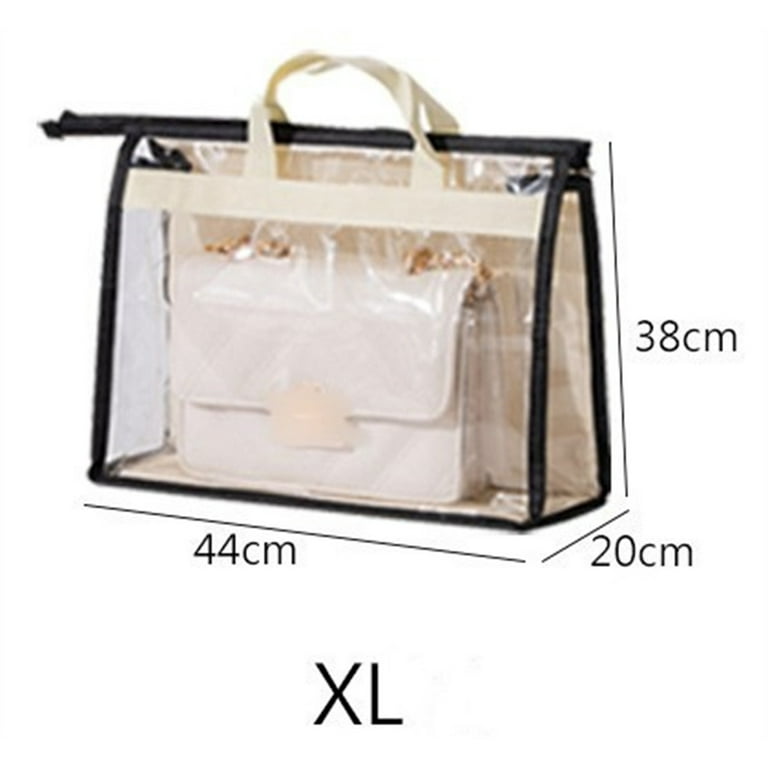 2 Pack Dust Bags for Handbags, Clear Handbag Storage Organizer with Cozy  Handle and Smooth Zipper, Purse Storage Bag Organizer for Closet, Beige 