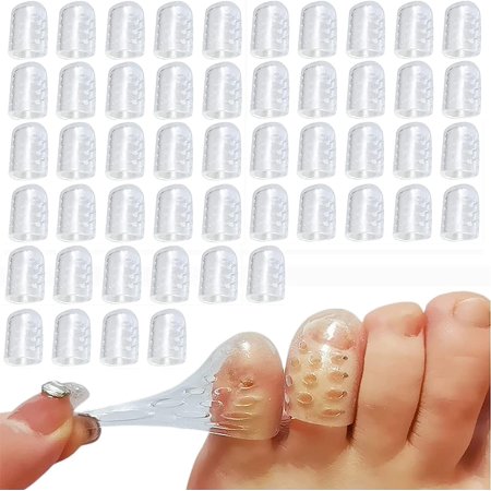 Silicone Anti-Friction Toe Protector - Silicone Breathable Toe Covers,Gel Toe Caps Toe Protectors,Blisters and Pain Relief - 0.39Inches (50 Pcs)