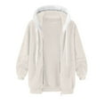 thumbnail image 4 of cllios Womens Winter Fuzzy Fleece Jacket Hooded Color Block Patchwork Cardigan Coats Oversized Fluffy Sherpa Outerwear with Pockets, 4 of 5