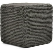 Urban Shop 15" Square Knit Pouf Ottoman,