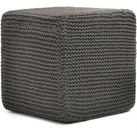 Urban Shop 15" Square Knit Pouf Ottoman,